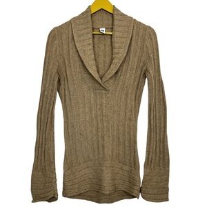 Vintage Y2K GAP Fitted V-Neck Sweater Size S Brown Wool Blend Bella Swan Preppy